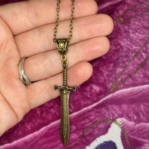 Bronze sword necklace
